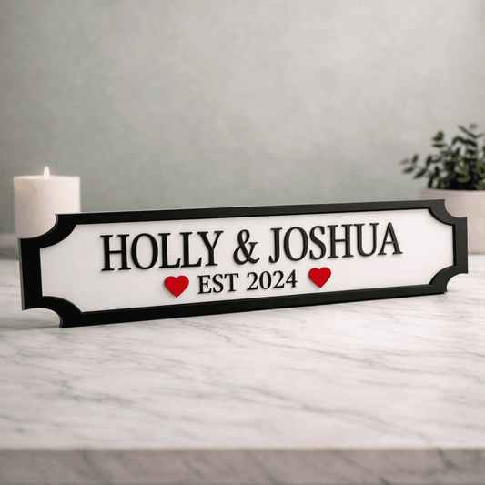 Personalised Valentine’s Street Sign – Anniversary Couples Gift The Crafty Bonobo 1