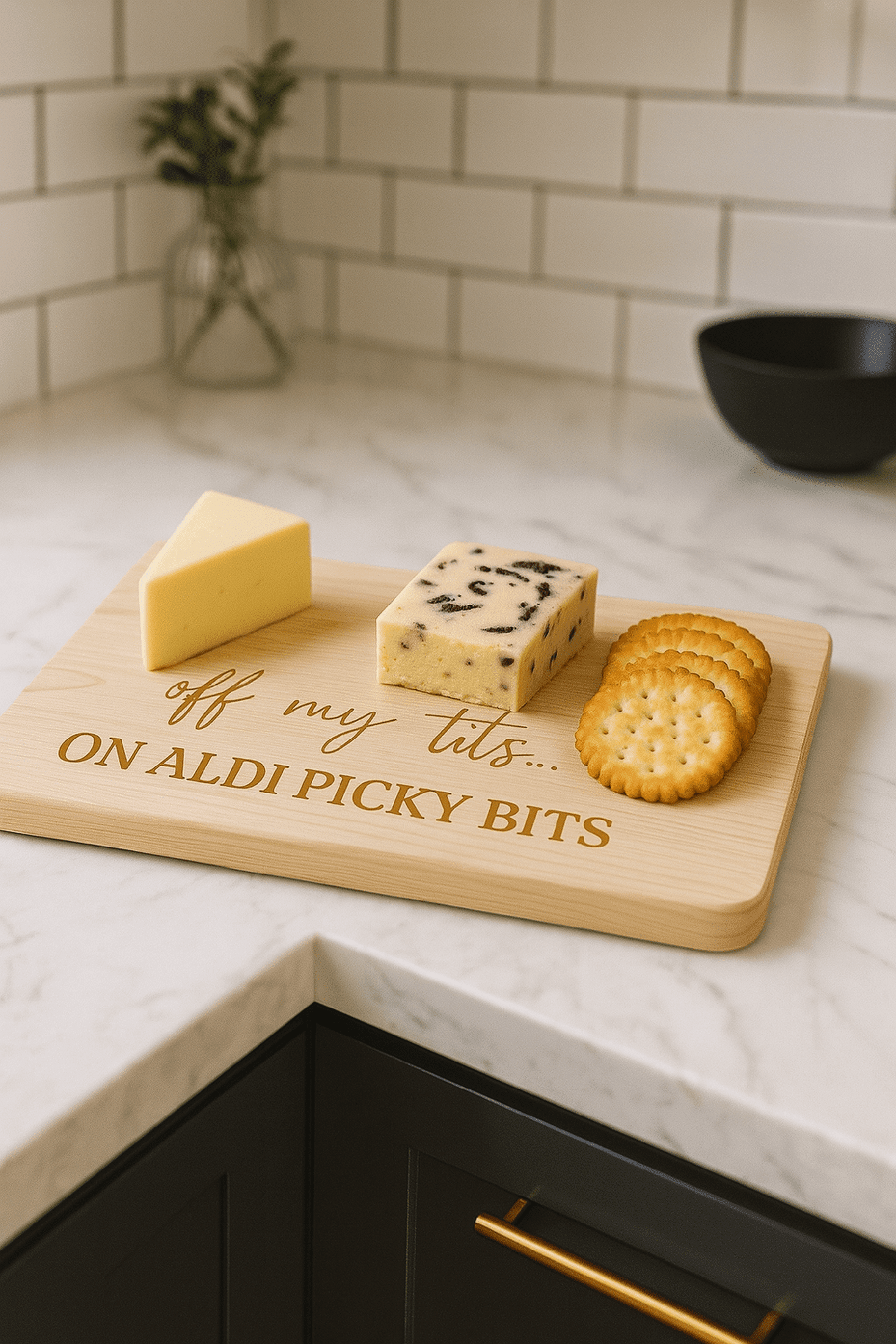 Funny Wooden Picky Bits Board – “Off My Tits on Aldi Picky Bits” The Crafty Bonobo 2