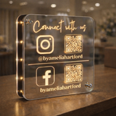 Personalised LED Social Media Plaque ✨ Instagram • Facebook • QR Code Sign