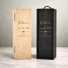 Personalised Wooden Wine Box – Valentine’s & Anniversary Gift The Crafty Bonobo 1