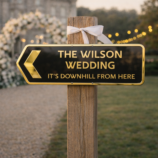 Personalised Wedding Direction Sign – Custom | 3D | Waterproof