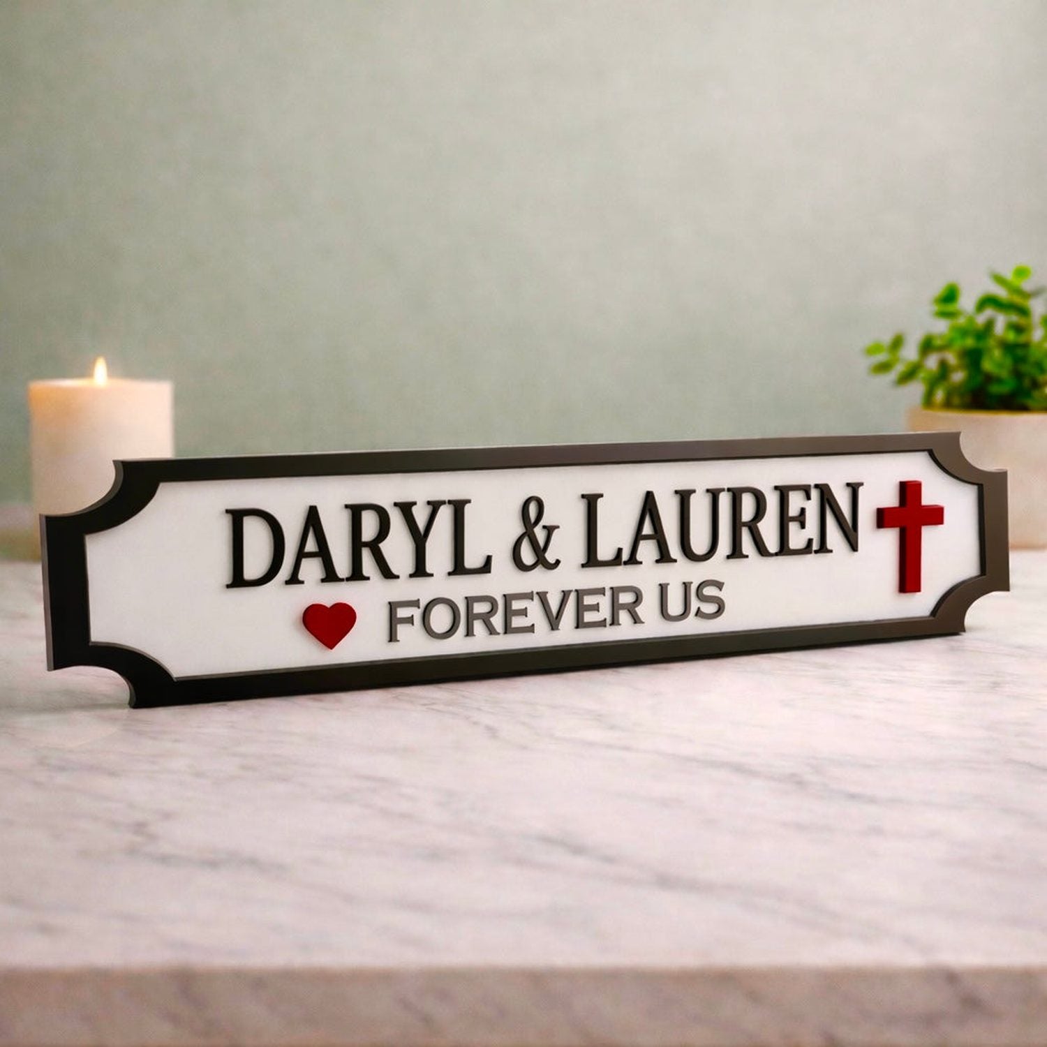 Personalised Gothic Street Sign – Forever Us Couples Gift The Crafty Bonobo 1