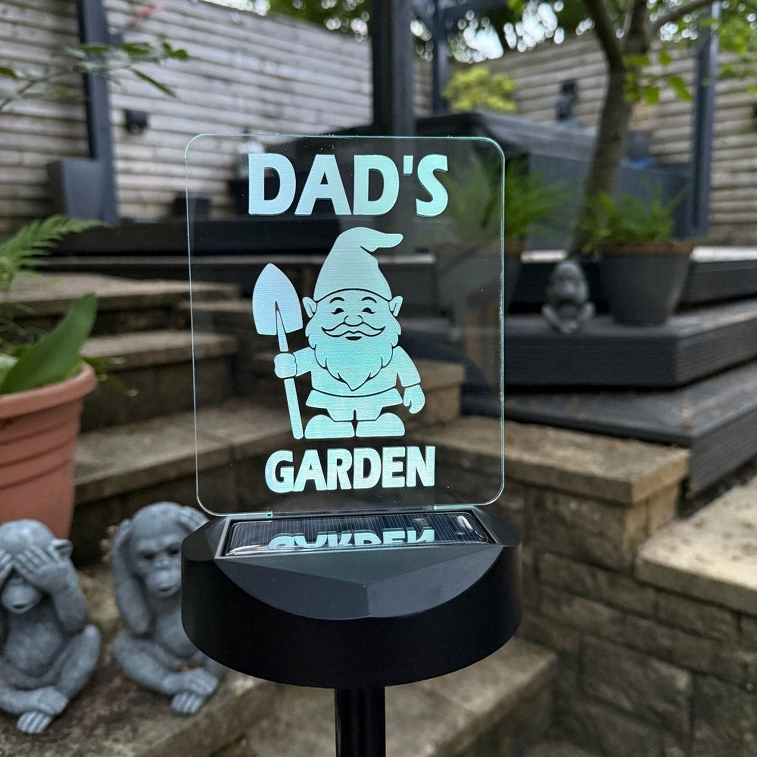 Dad’s Garden Gnome Solar Light – Fun Father’s Day Outdoor Gift The Crafty Bonobo 1