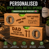 Personalised Father’s Day Spirit Level Bottle Opener – Custom Engraved Gift for Dad, Grandad or Stepdad