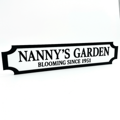 Nanny’s Garden – Custom 3D Acrylic Street Sign | Personalised Garden Plaque The Crafty Bonobo 1