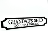 Grandad’s Shed – Tools, Tea & Tinkering – Custom 3D Acrylic Street Sign | Personalised Workshop & Garden Decor The Crafty Bonobo 1