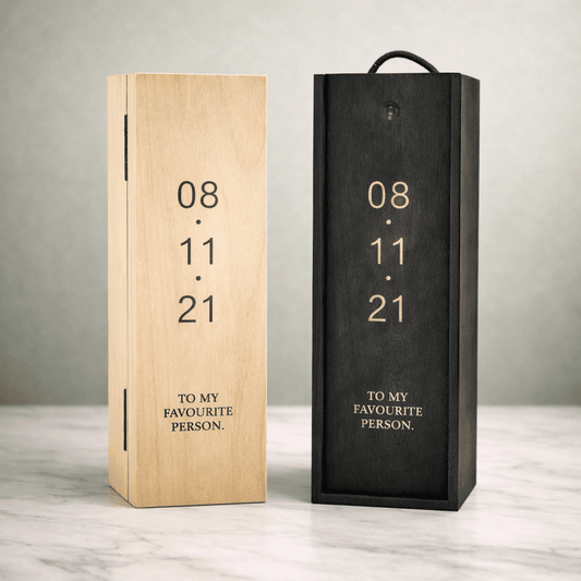 Personalised Wooden Wine Box – Valentine’s & Anniversary Gift The Crafty Bonobo 1