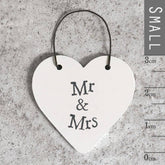 🤍 Mini Mr & Mrs Wooden Hanging Heart The Crafty Bonobo 1