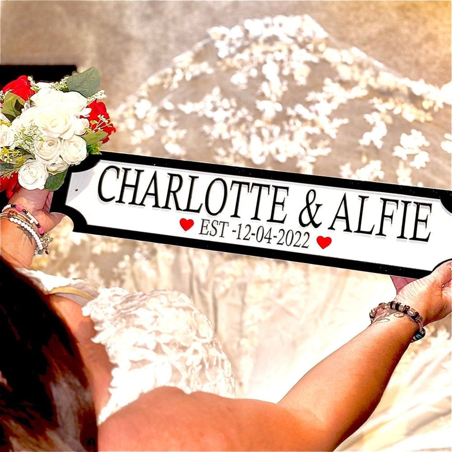 Personalised Couple Street Sign – Wedding, Anniversary or New Home Gift The Crafty Bonobo Street Sign 1