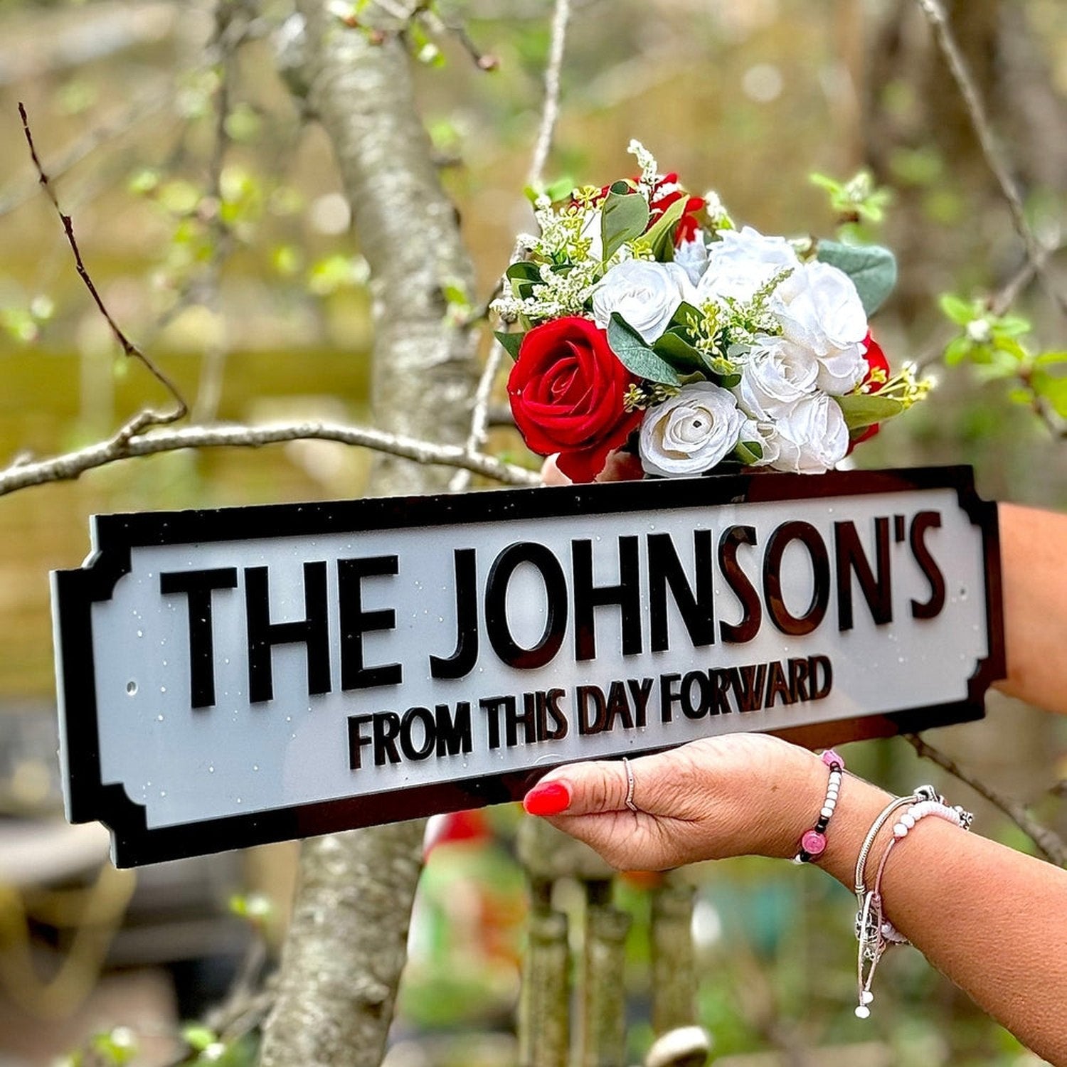 Personalised Family Name Street Sign – Custom Wedding & Anniversary Gift The Crafty Bonobo Street Sign 1