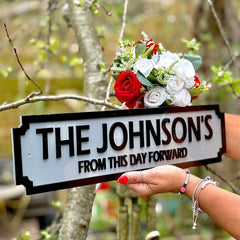 Personalised Family Name Street Sign – Custom Wedding & Anniversary Gift The Crafty Bonobo Street Sign 1