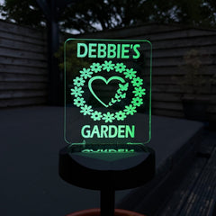 Personalised Heart Wreath Garden Solar Light – Butterfly & Floral Design The Crafty Bonobo 2