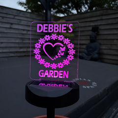 Personalised Heart Wreath Garden Solar Light – Butterfly & Floral Design The Crafty Bonobo 4