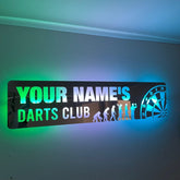 Personalised LED Darts Club Sign 🎯 | Darts Decor The Crafty Bonobo LED Mirror Sign 1