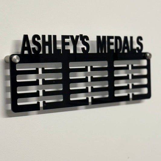 Personalised Medal Holder – Custom Acrylic Sports Medal Hanger | Running, Gymnastics, Football, Martial Arts & More | Wall-Mounted with Chrome Fixings The Crafty Bonobo Medal Holder 2