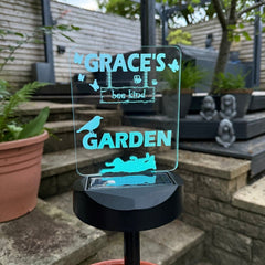 🌸 Personalised Solar Garden Light – "Bee Kind" Animal & Nature Design The Crafty Bonobo 4