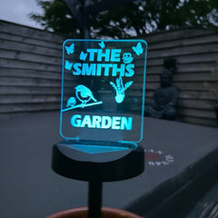 Personalised Solar Garden Light – Family bane Garden LED Sign The Crafty Bonobo 1
