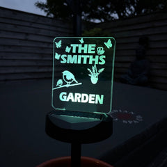 Personalised Solar Garden Light – Family bane Garden LED Sign The Crafty Bonobo 4