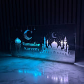 Ramadan Kareem LED Mirror Sign – Islamic Decor with Multi-Colour Lights, USB-Powered The Crafty Bonobo LED Mirror Sign 1