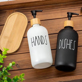 Refillable Glass Soap Dispenser Set The Crafty Bonobo 1