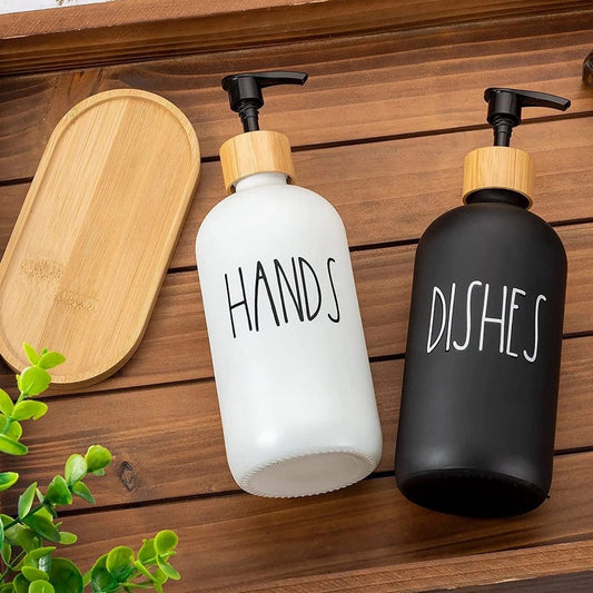 Refillable Glass Soap Dispenser Set The Crafty Bonobo 1