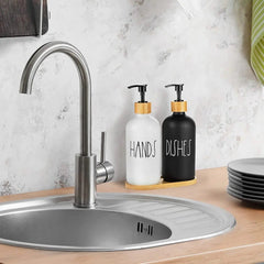 Refillable Glass Soap Dispenser Set The Crafty Bonobo 3