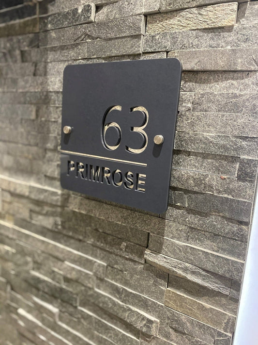 Contemporary Mirrored House Sign The Crafty Bonobo House Signs 2
