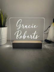 Custom Children’s LED Night Lamp | Calligraphy Name The Crafty Bonobo LED Signs 1