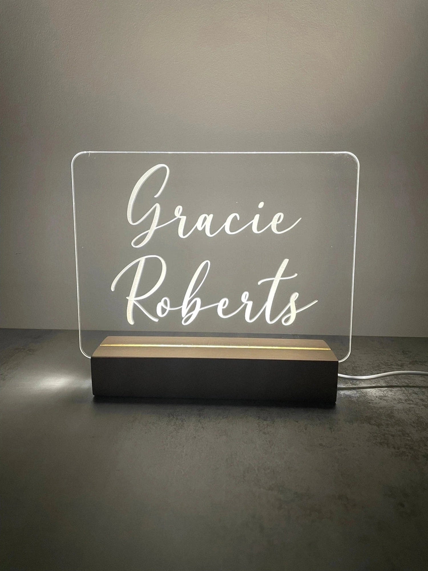 Custom Children’s LED Night Lamp | Calligraphy Name The Crafty Bonobo LED Signs 3