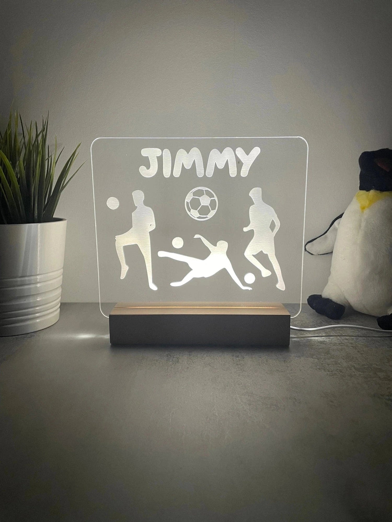 Custom Children’s LED Night Lamp | Football The Crafty Bonobo LED Signs 1