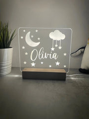 Custom Children’s LED Night Lamp | Moon & Stars The Crafty Bonobo LED Signs 3