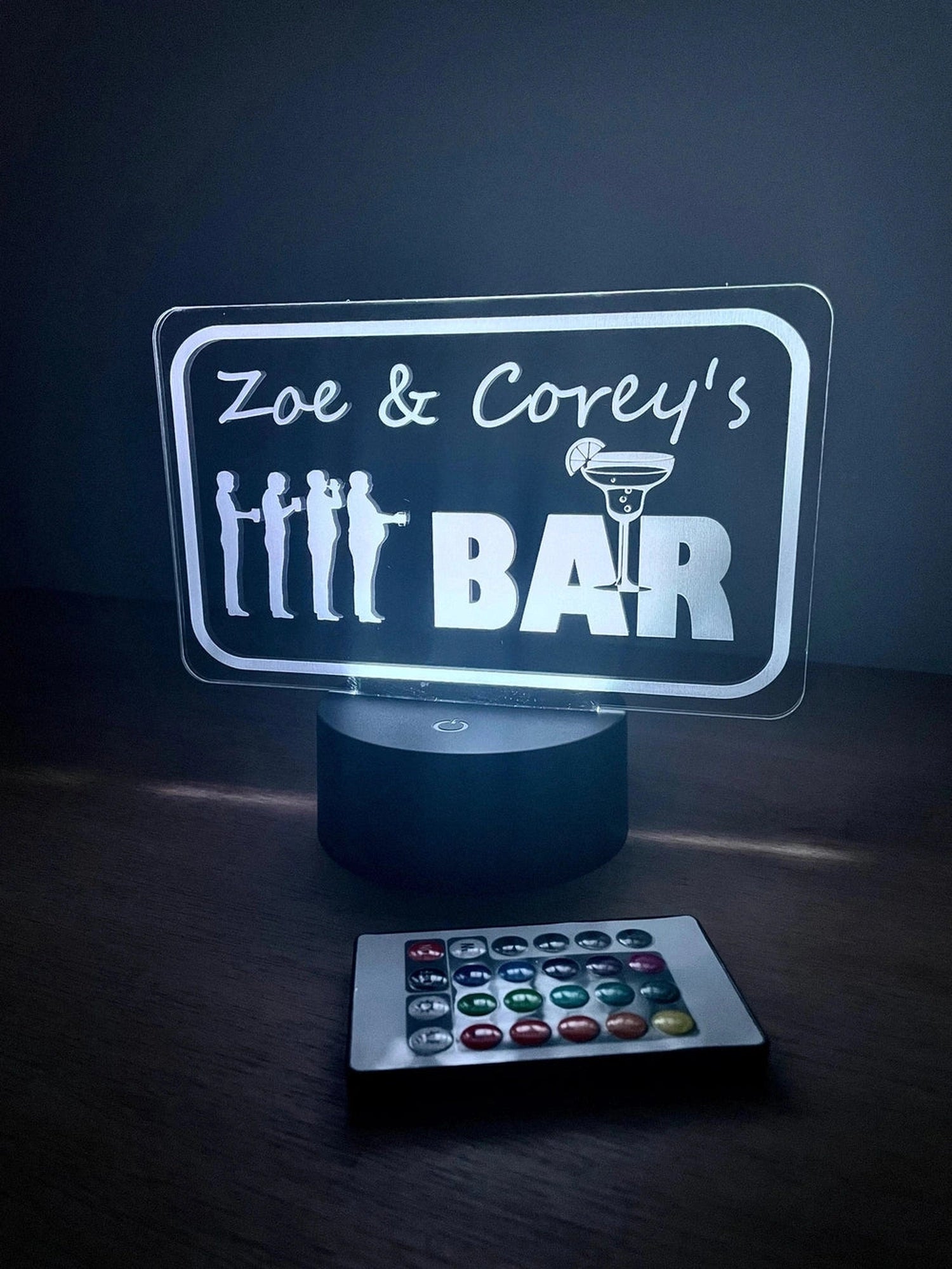 Custom Name LED Bar Sign The Crafty Bonobo LED Signs 1