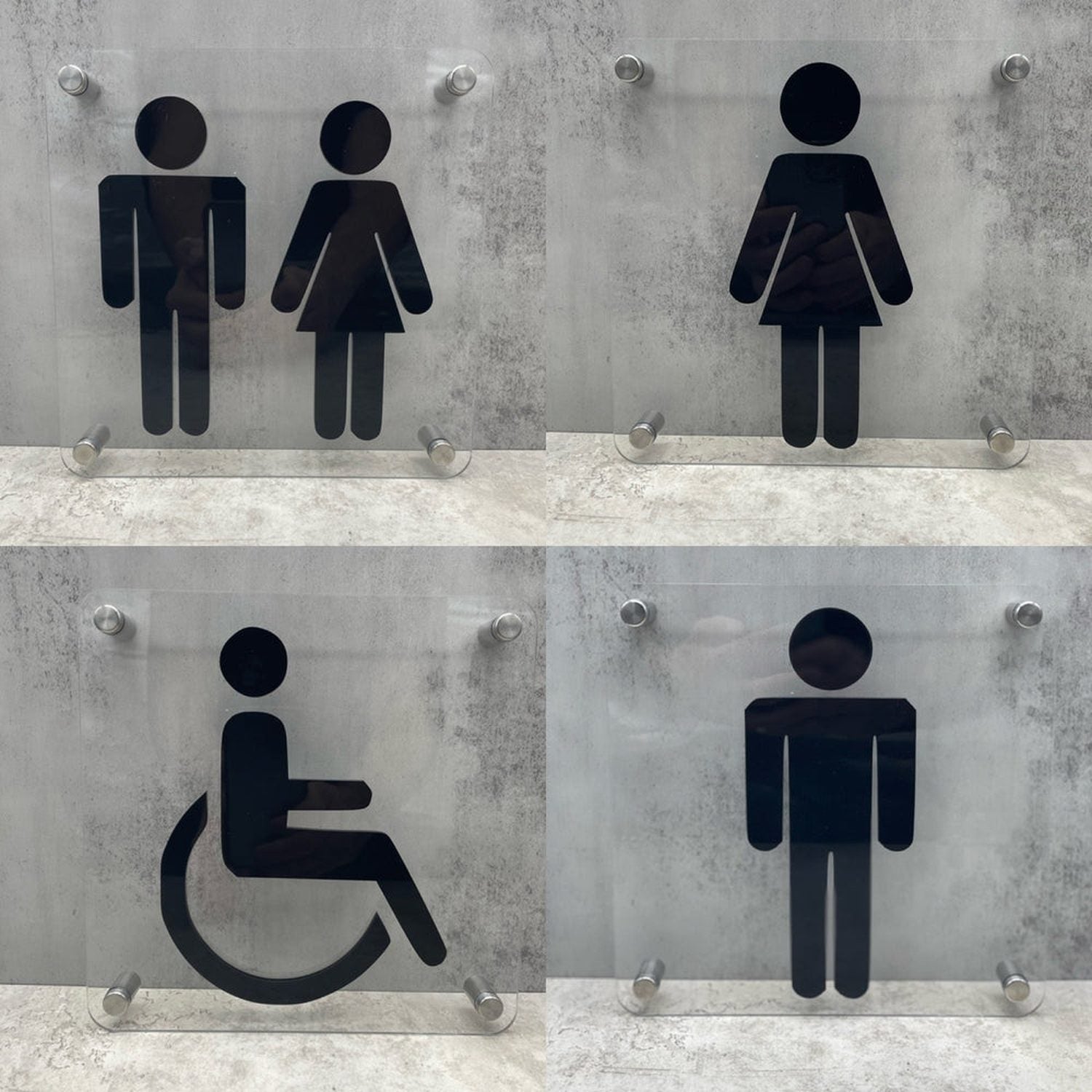 Male & Female 3D Toilet Sign Restroom Plaque The Crafty Bonobo Toilet Signage 3