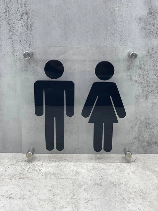 Male & Female 3D Toilet Sign Restroom Plaque The Crafty Bonobo Toilet Signage 1