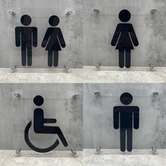 Male & Female 3D Toilet Sign Restroom Plaque The Crafty Bonobo Toilet Signage 3