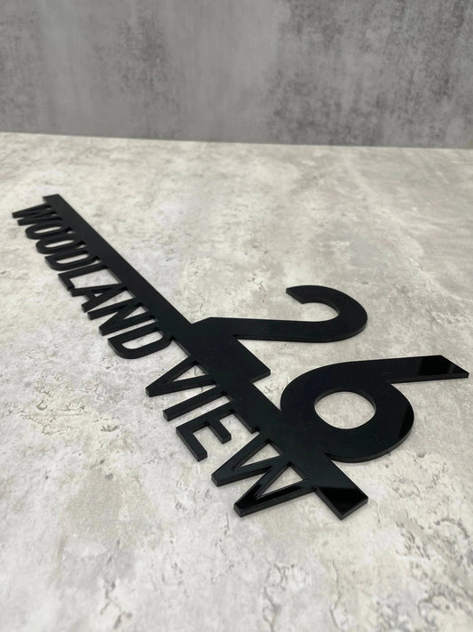 Modern House Number & Street Sign The Crafty Bonobo House Signs 2
