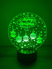 Personalised Christmas Family Snow Globe LED Sign The Crafty Bonobo Christmas Decor 1