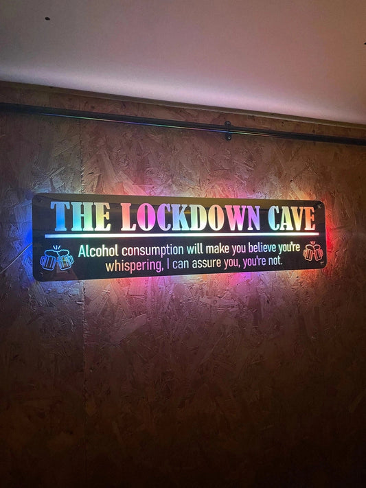 Personalised LED Mirror Bar Sign The Crafty Bonobo LED Mirror Sign 2