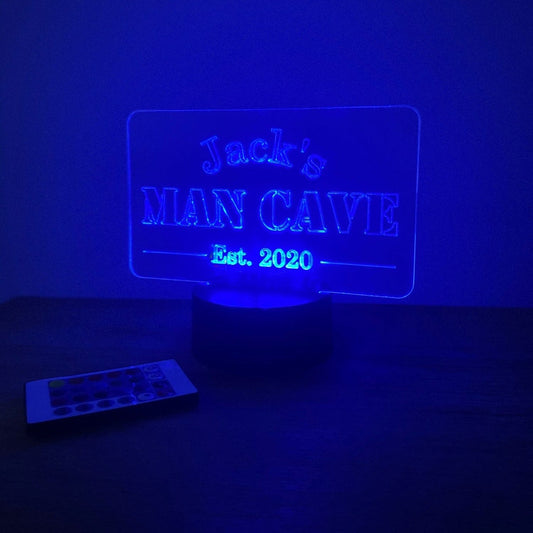 Personalised Man Cave Acrylic LED Sign The Crafty Bonobo LED Signs 2