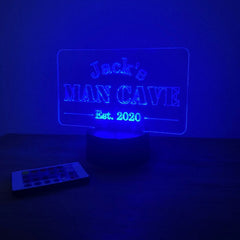 Personalised Man Cave Acrylic LED Sign The Crafty Bonobo LED Signs 2
