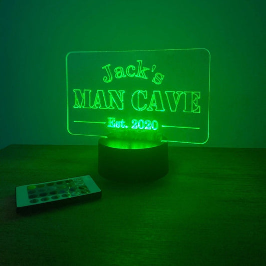 Personalised Man Cave Acrylic LED Sign The Crafty Bonobo LED Signs 1