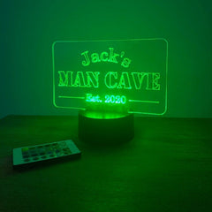 Personalised Man Cave Acrylic LED Sign The Crafty Bonobo LED Signs 1