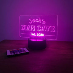 Personalised Man Cave Acrylic LED Sign The Crafty Bonobo LED Signs 3