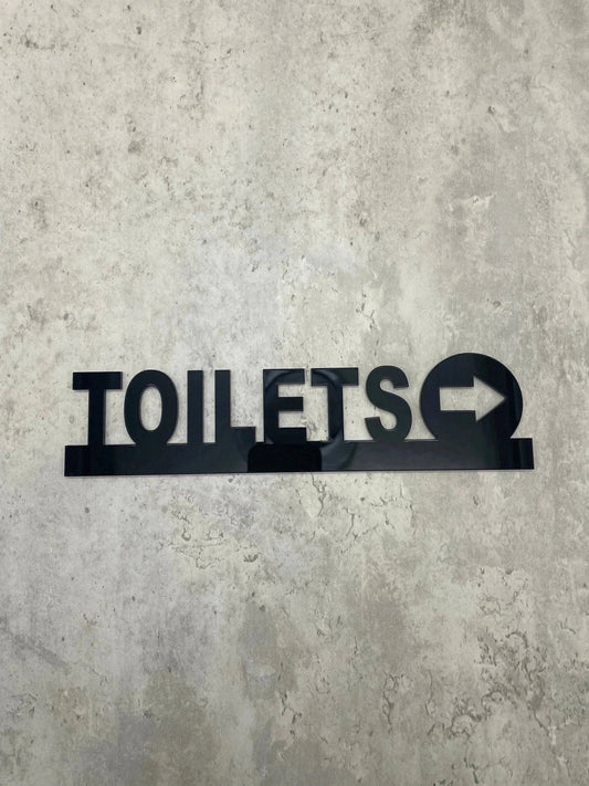Toilets Arrow Acrylic Sign The Crafty Bonobo House Signs 1