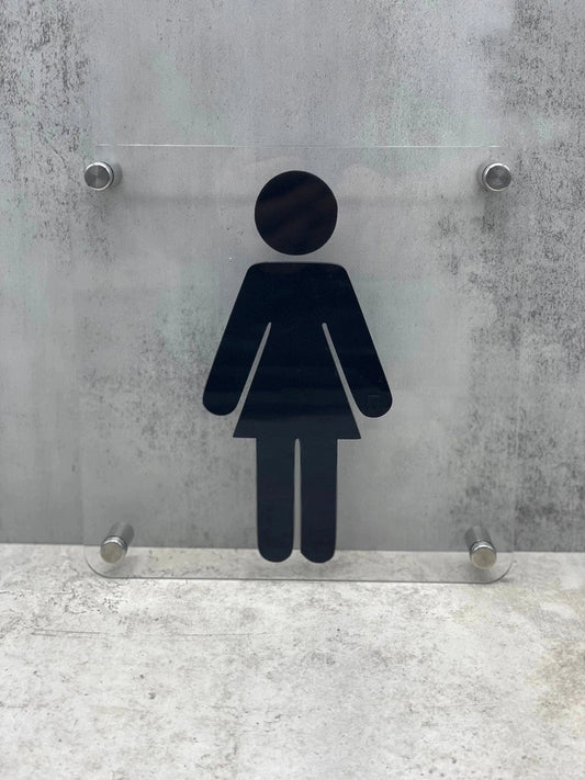 Women’s 3D Toilet Sign Restroom Plaque The Crafty Bonobo Toilet Signage 1