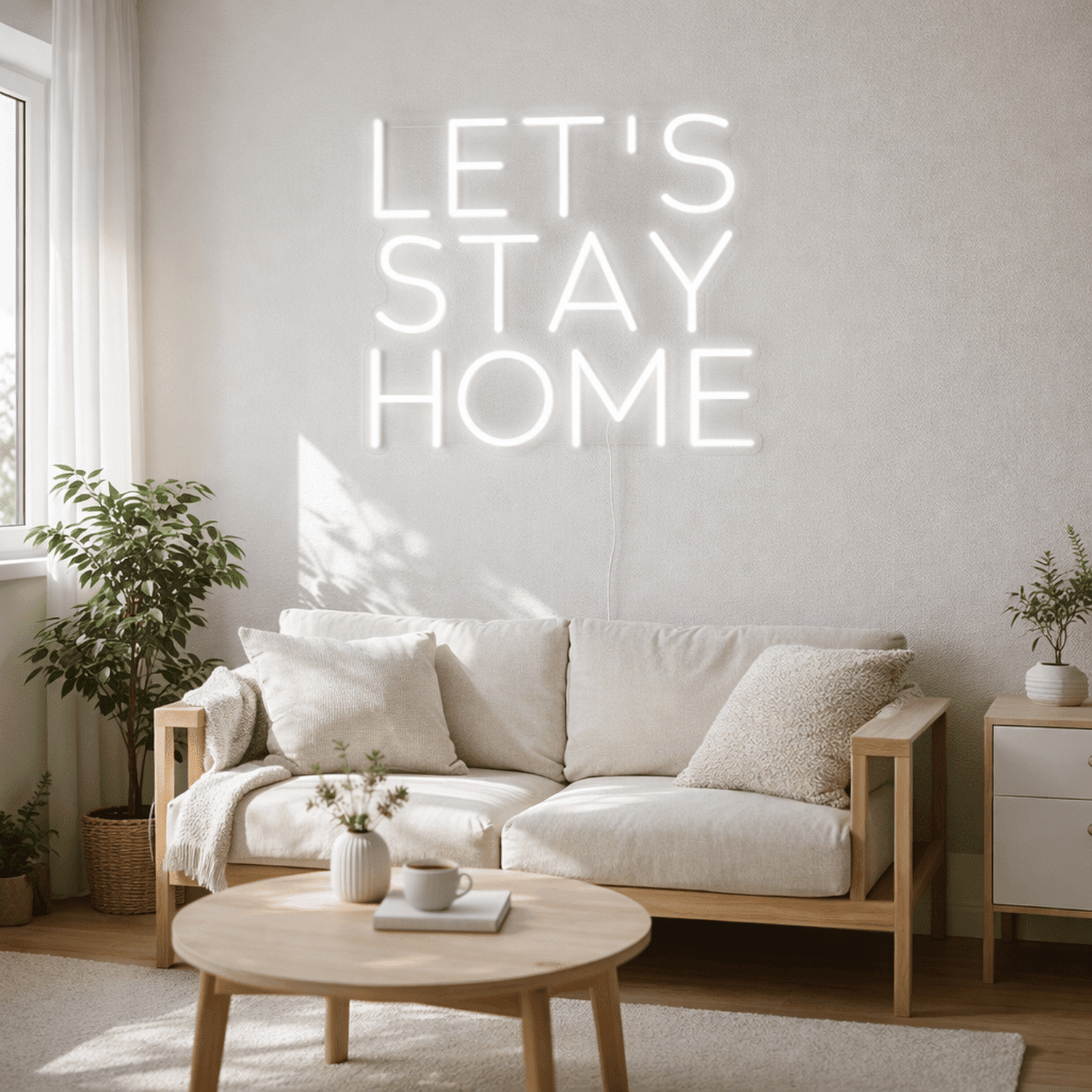 Let's Stay Home Neon Sign The Crafty Bonobo Neon Sign 5