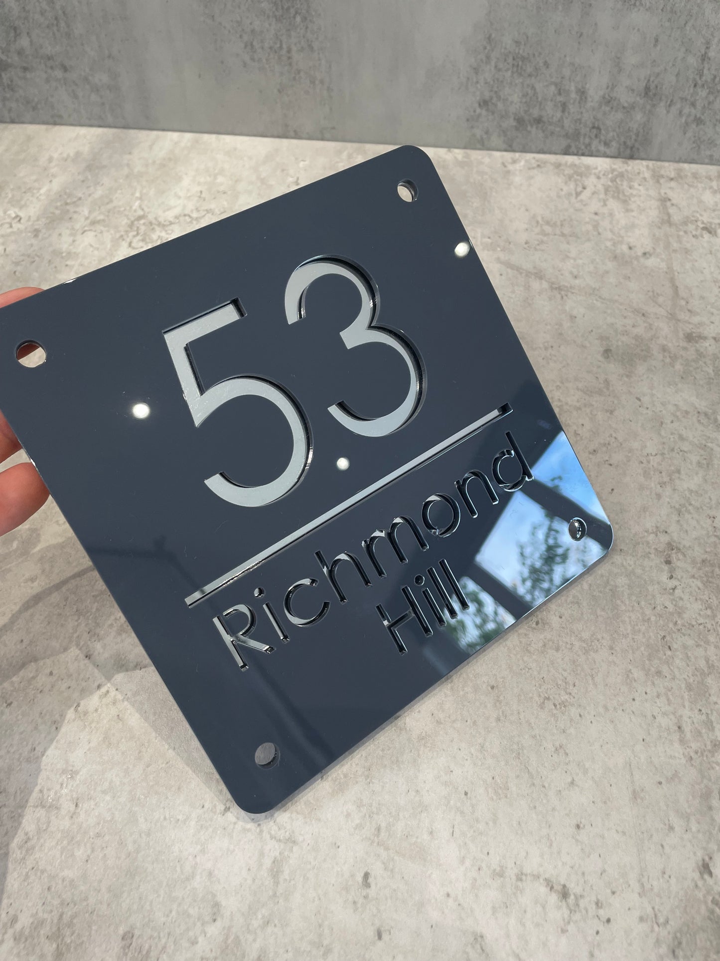 Contemporary Mirrored House Sign | Address Plaque