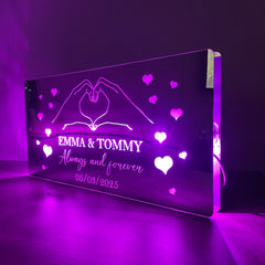 Personalised LED Mirror Sign – Custom Name & Date | Romantic Anniversary & Valentine’s Gift | RGB Lights & USB Powered