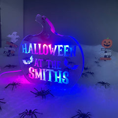 Personalised Halloween Pumpkin LED Sign | Mirror Sign The Crafty Bonobo 9