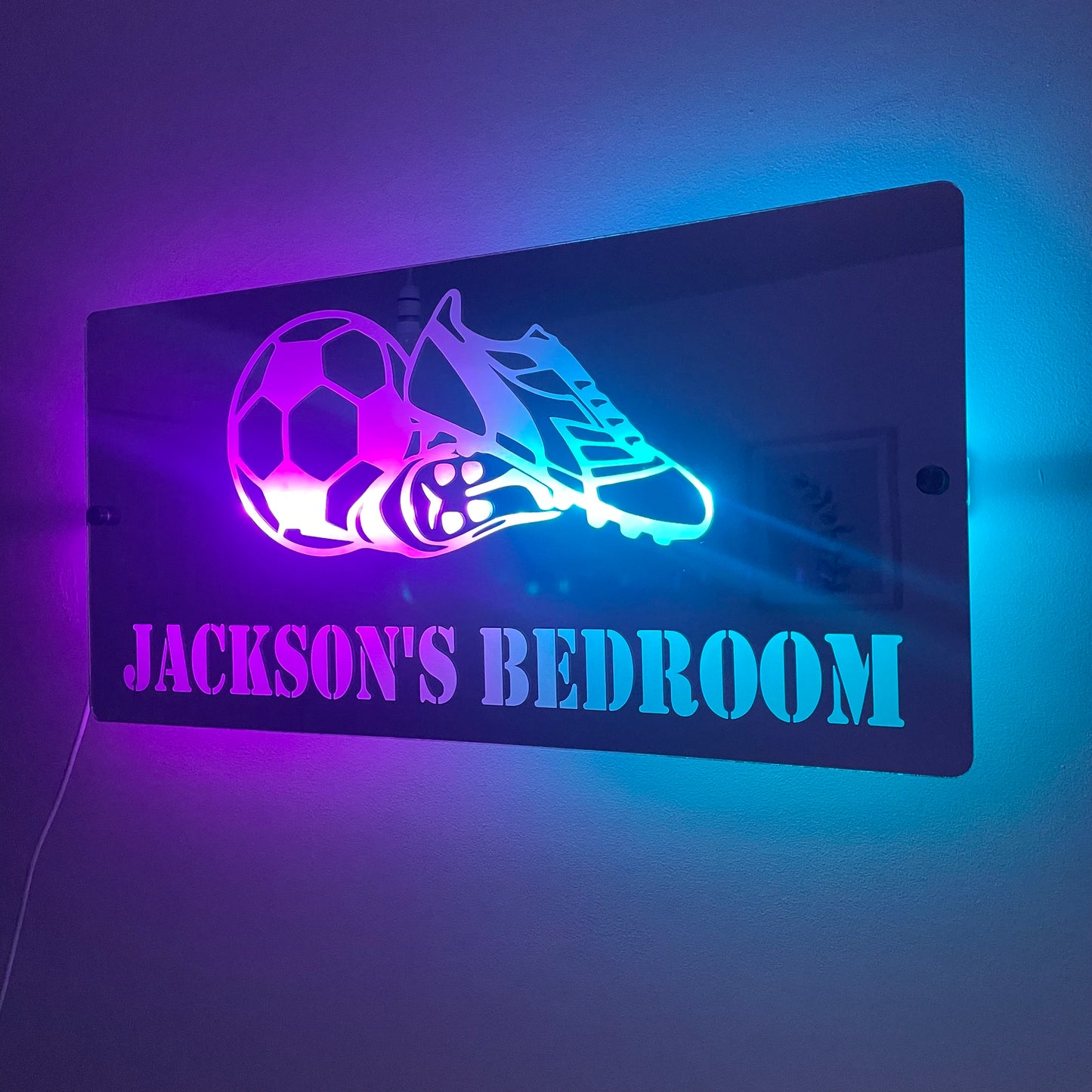 Children’s LED Football Design Mirror with remote